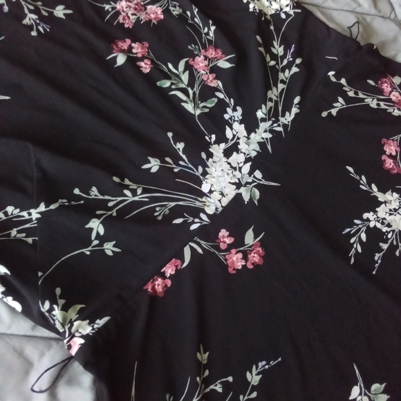 Ralph Lauren Black Floral 3/4 Length Sleeves Midi Sheath Dress Flower Pattern - Picture 11 of 16